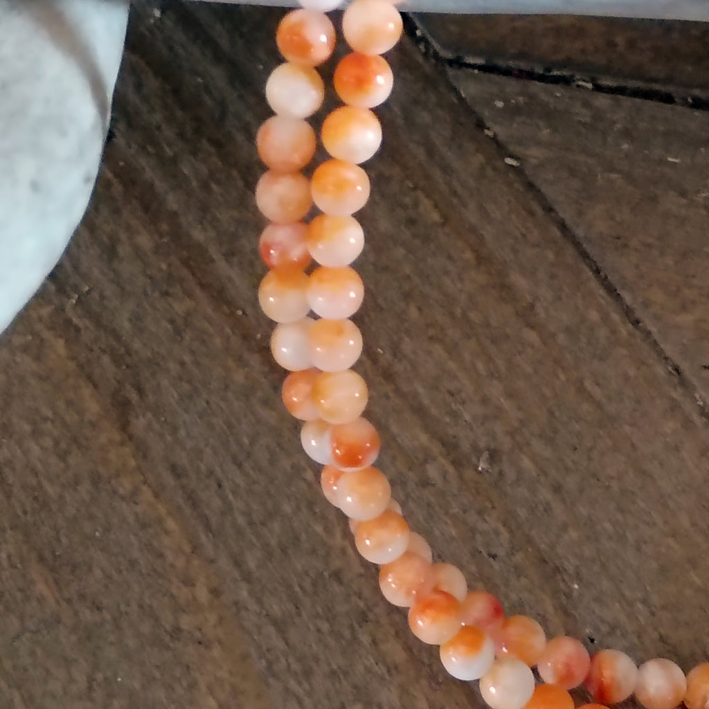AAA Lite Apricot Orange Spiny Oyster Beads Round 4mm 16"