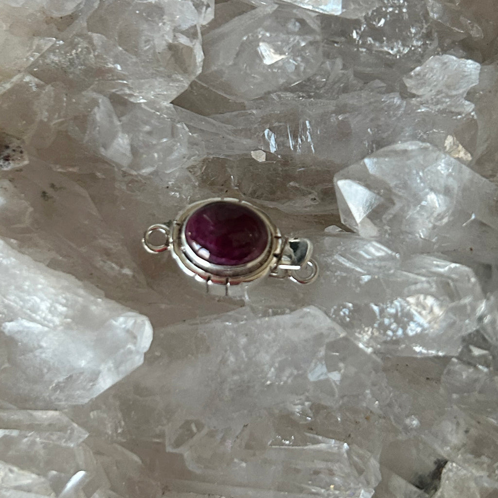 Deep Purple Spiny Oyster Clasp Sterling Silver 8x10m Southwestern Design