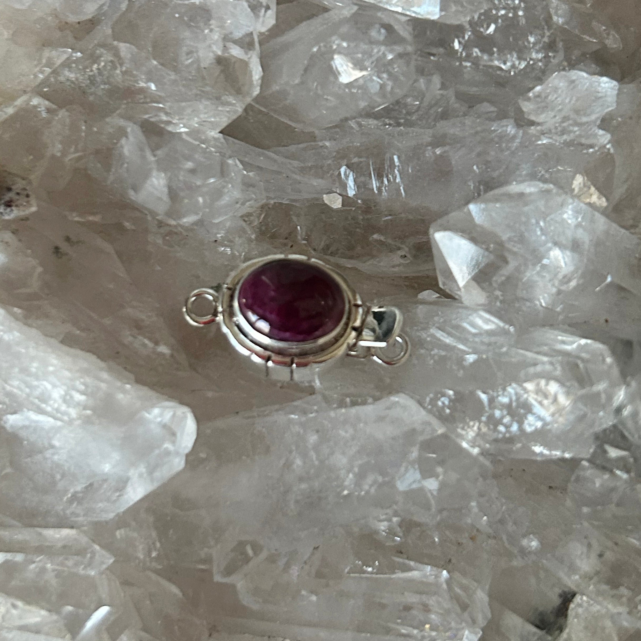 Deep Purple Spiny Oyster Clasp Sterling Silver 8x10m Southwestern Design