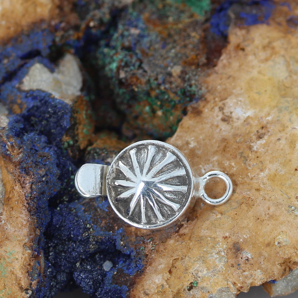 Sterling Silver Clasp Concho Southwestern Design 11.5mm 1 Pc