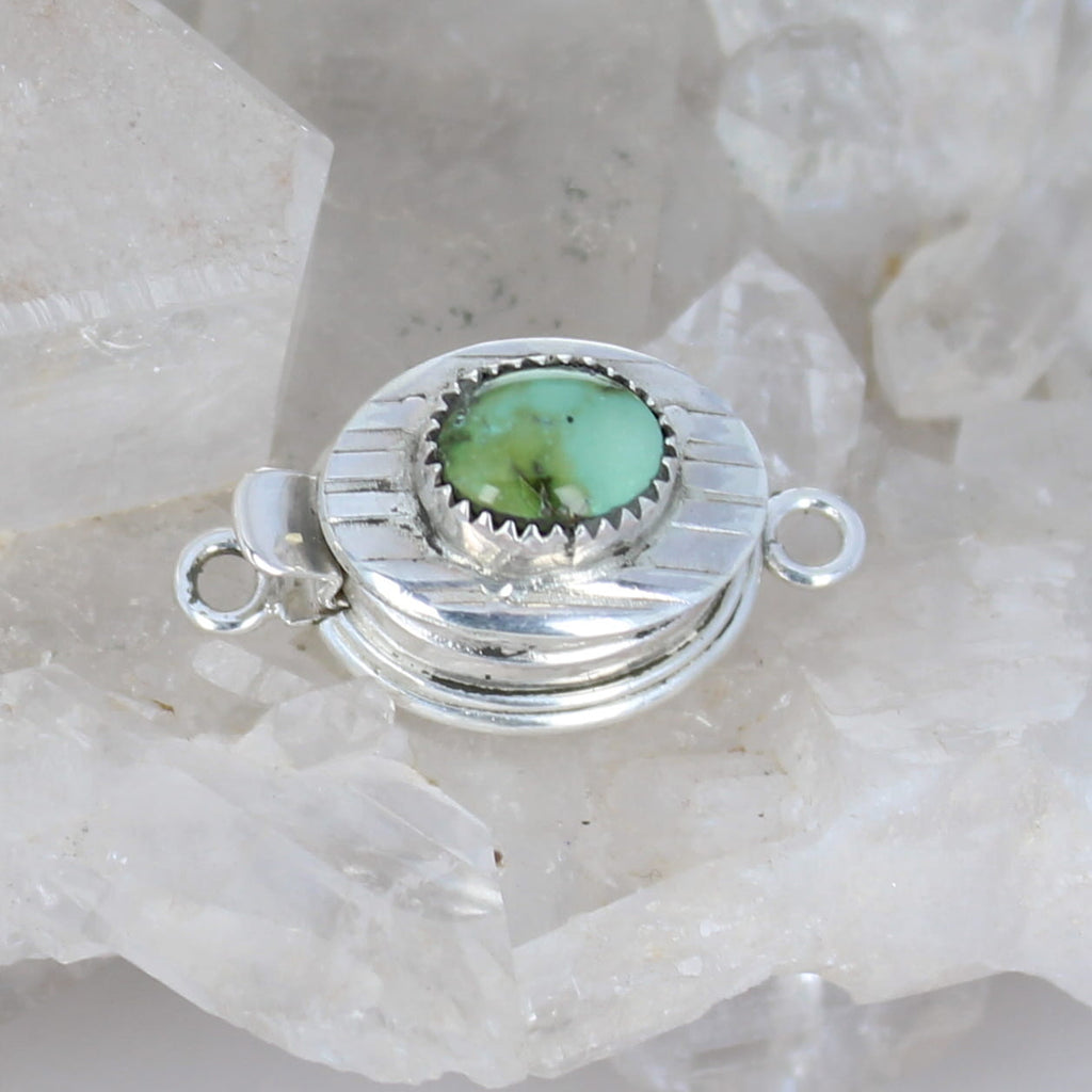Blue Green Sonoran Gold Turquoise Clasp Sterling Southwestern