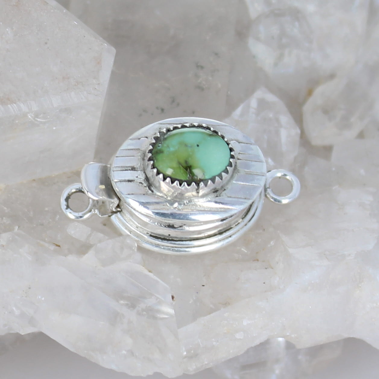 Blue Green Sonoran Gold Turquoise Clasp Sterling Southwestern