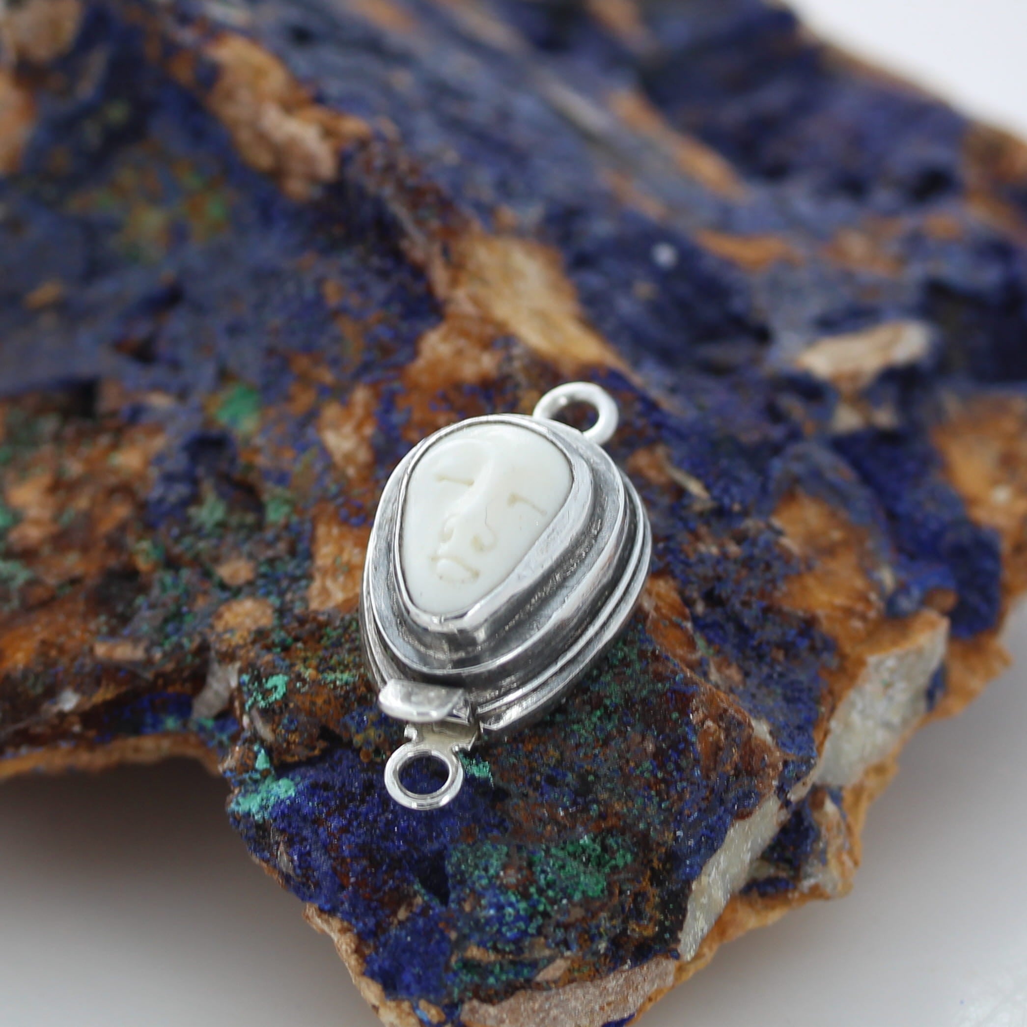 Sterling Silver Moon Face Goddess Clasp Handmade NewWorldGems