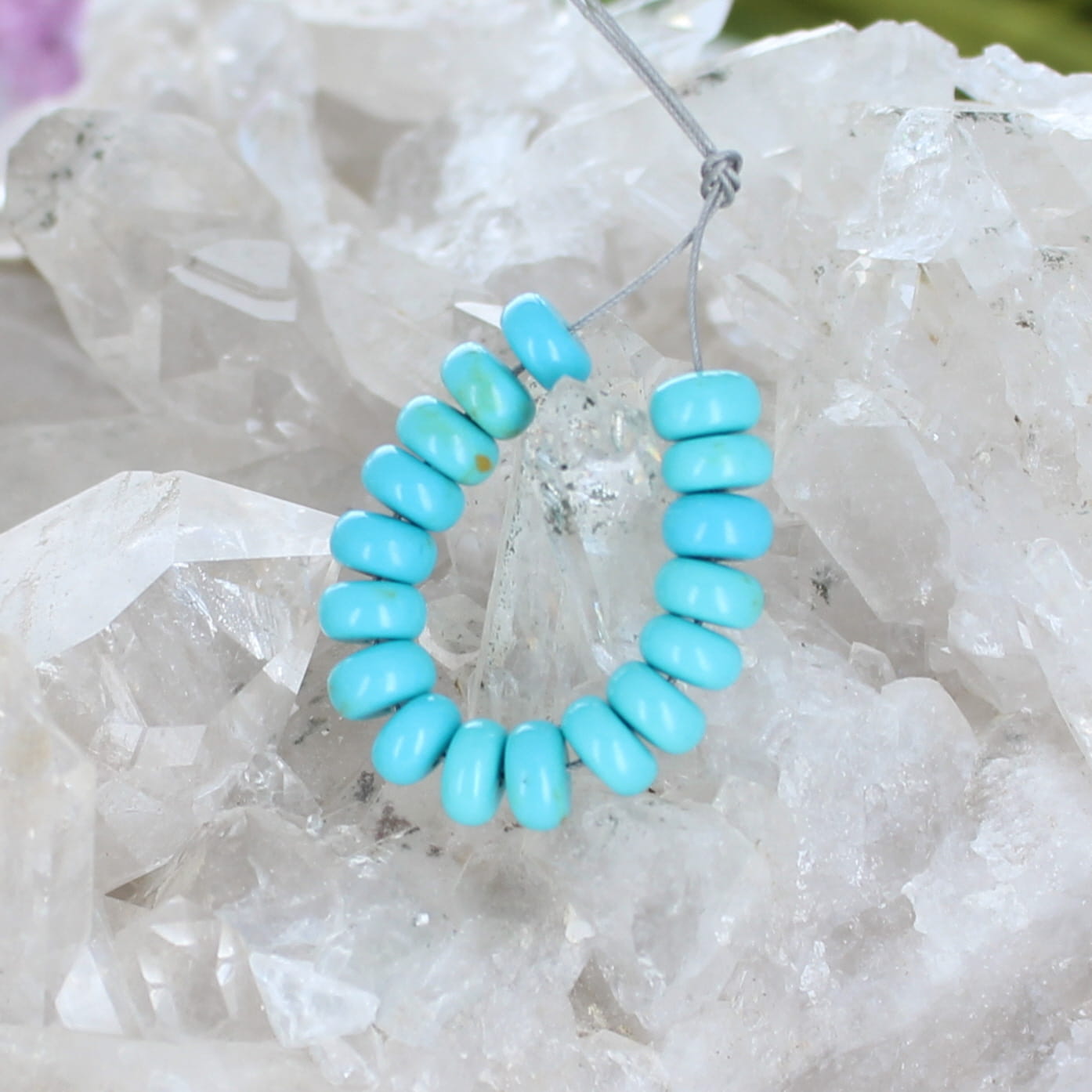 AAA Campitos {Mexican} Aqua Blue Beads Rondelles 6mm 17 Beads