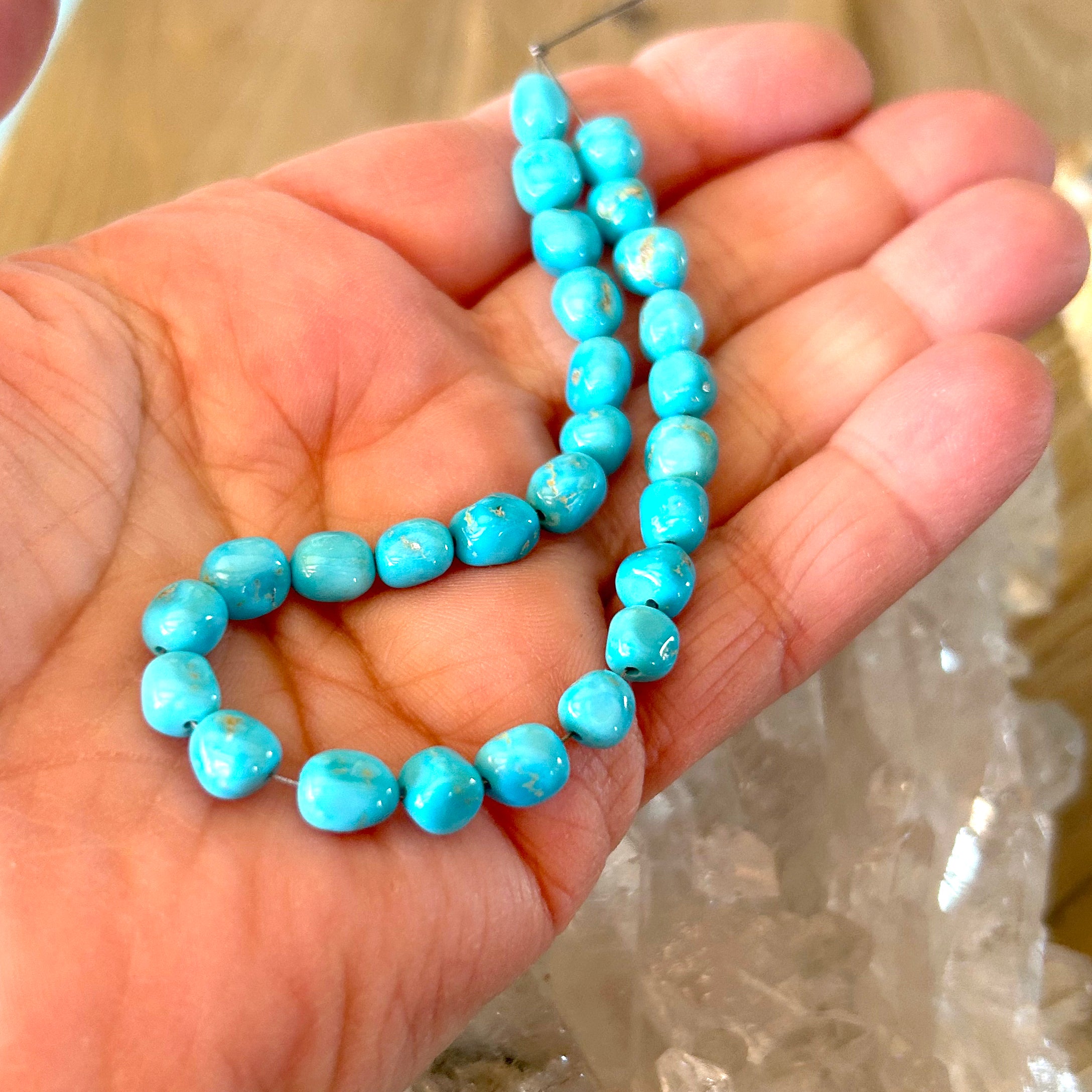 Blue Ridge Orvil Jack Turquoise Beads Potato Shape 6.5-7mm 7"