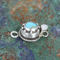 KINGMAN TURQUOISE Matrix 6x8mm Oval Sterling Clasp Southwestern Style