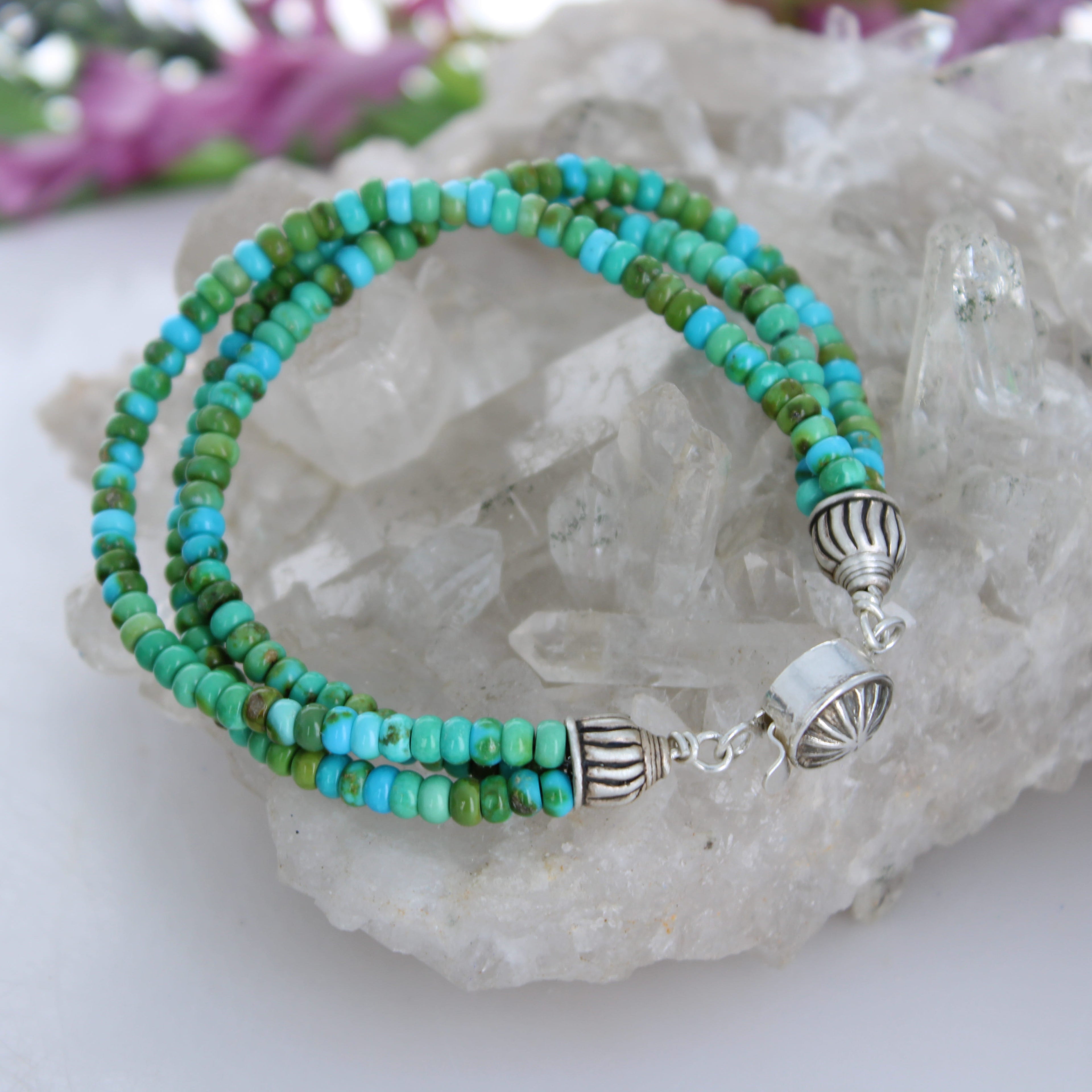SONORAN TURQUOISE BRACELET Blue Green 3 Strands NewWorldGems