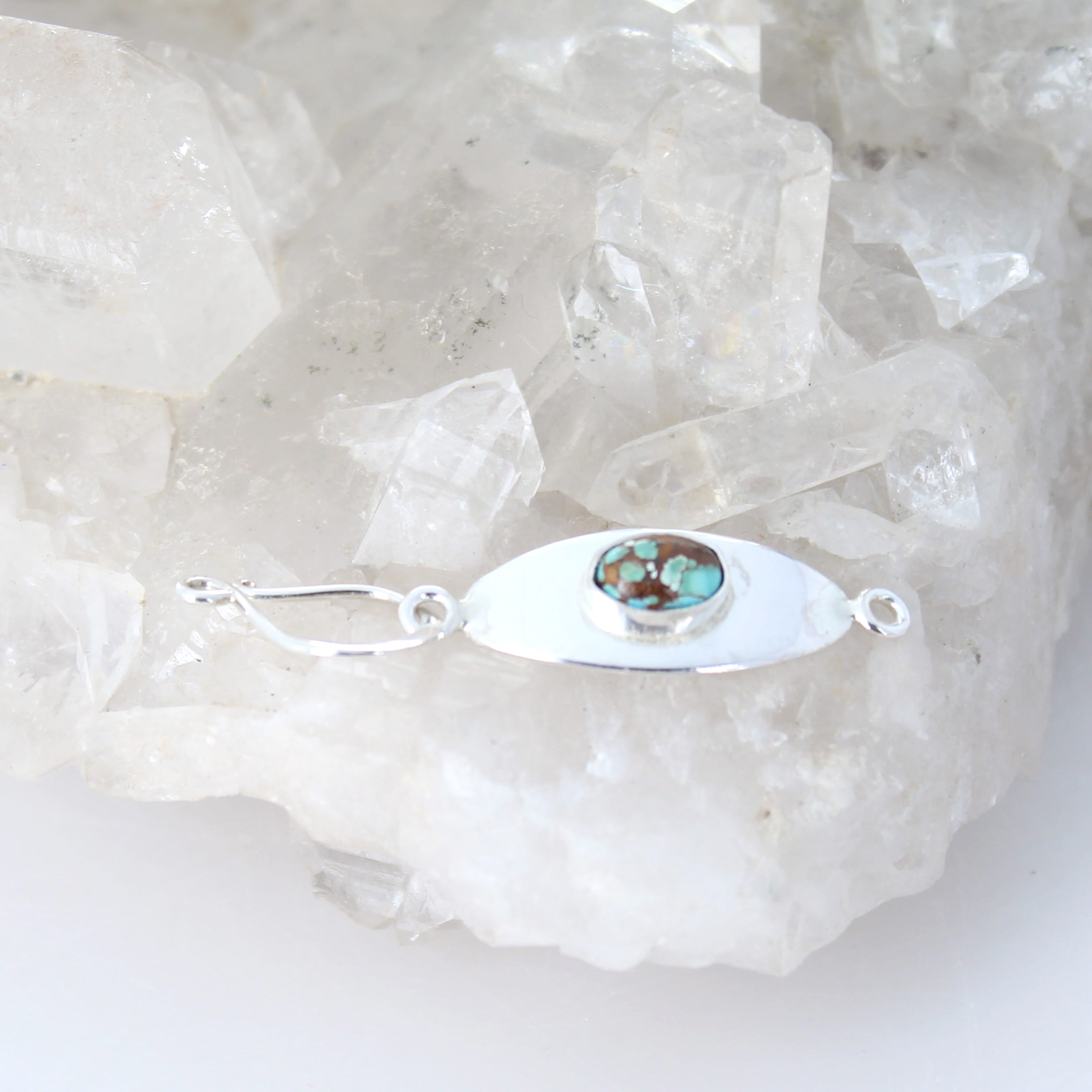 Pilot Mountain Turquoise Clasp Sterling 5x7mm Southwest Style