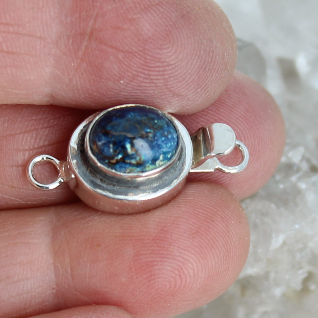 Shattuckite Clasp 8x10mm Sterling Silver Classic Design