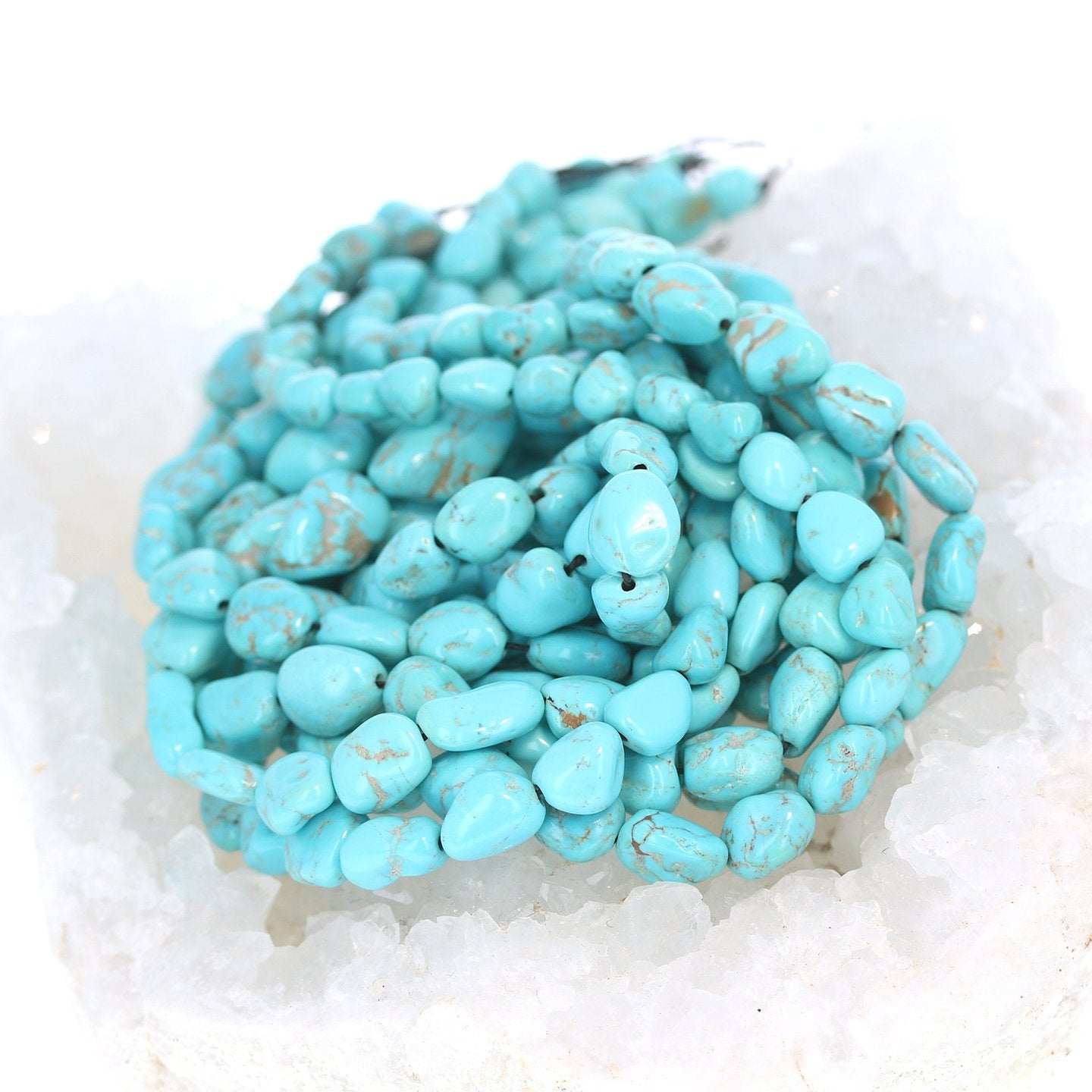 Sierra Nevada Turquoise Beads Nevada Potato Shape -NewWorldGems