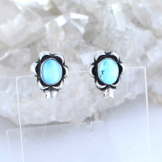 Many Moons Kazakhstan Turquoise Earrings Sterling
