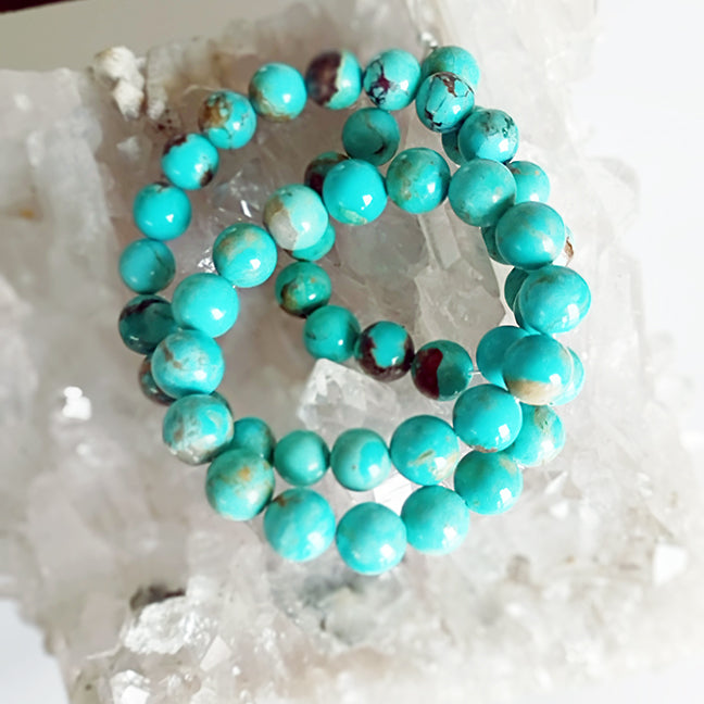 Light Aqua Kingman Turquoise Beads Round 8.5-9mm 16"