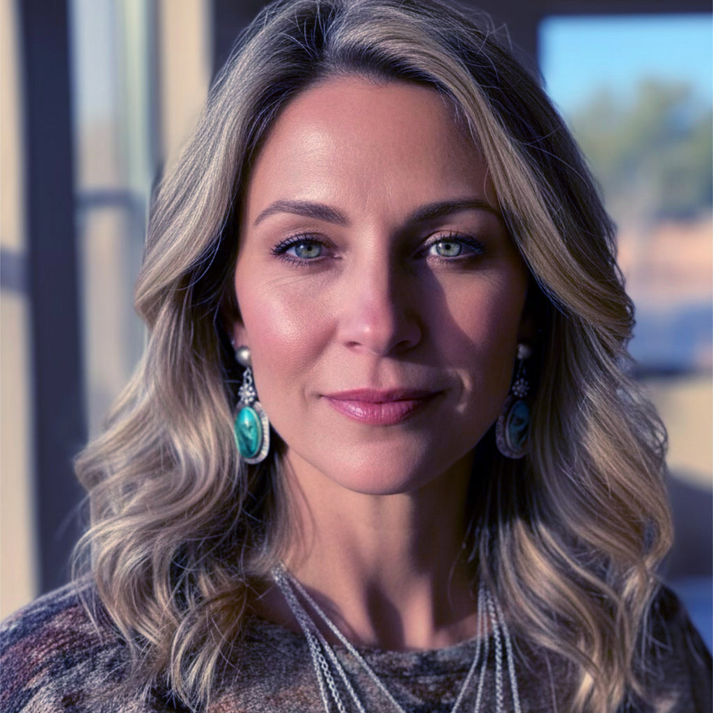 Moody Blues Royston Turquoise Earrings Long Ovals Southwest 2"