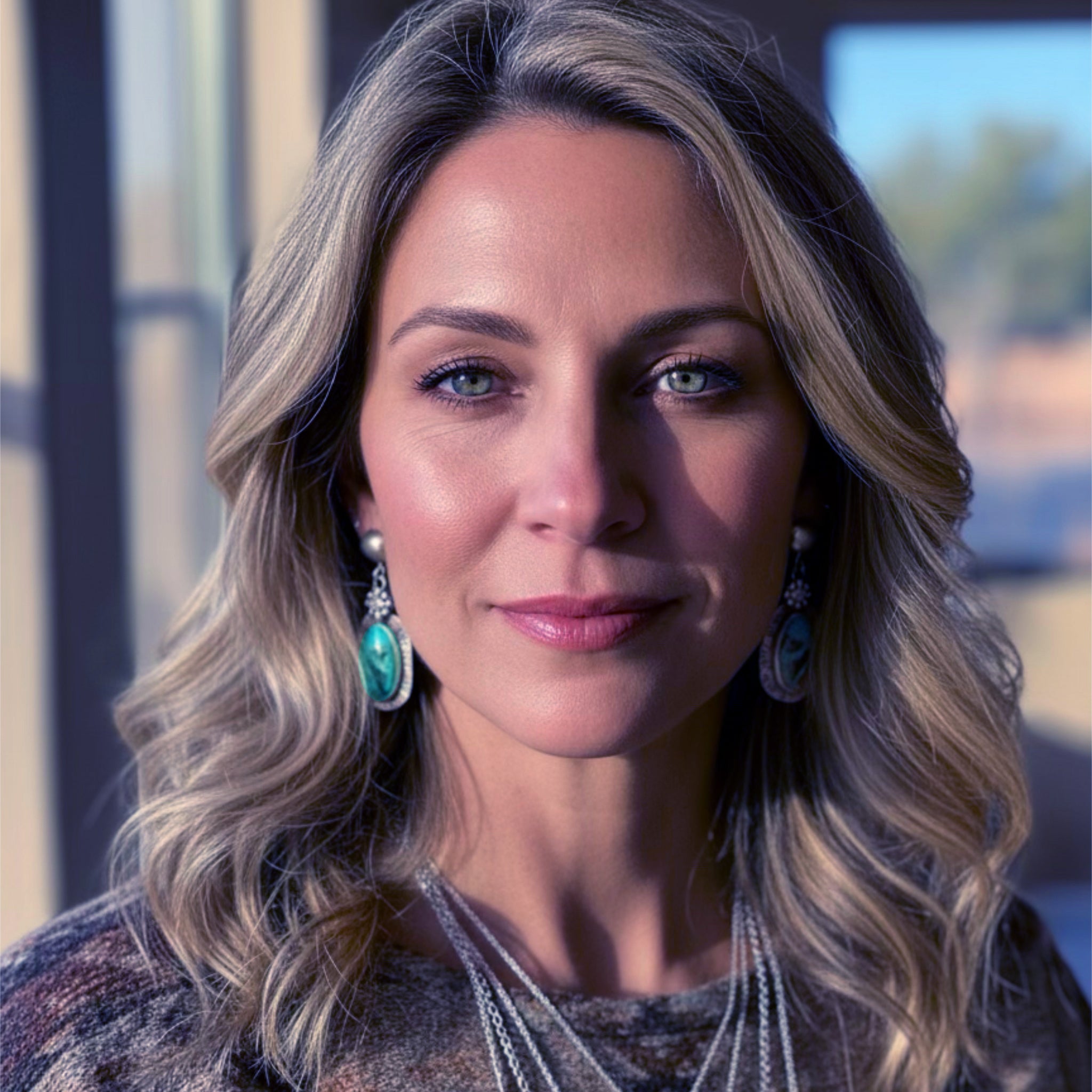 Moody Blues Royston Turquoise Earrings Long Ovals Southwest 2"