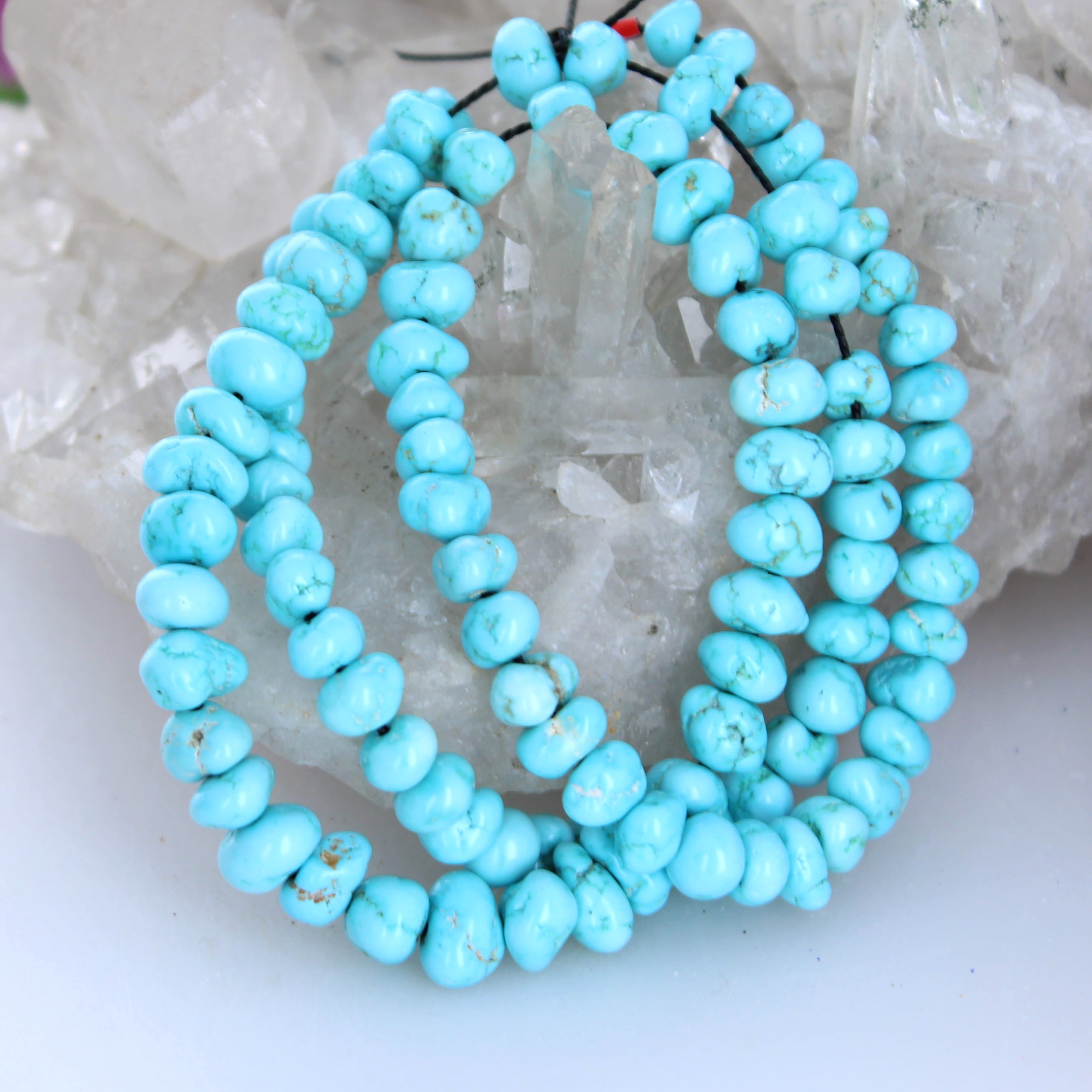 Bright Sky Blue LONE MOUNTAIN Turquoise Beads 5.5-9.5mm