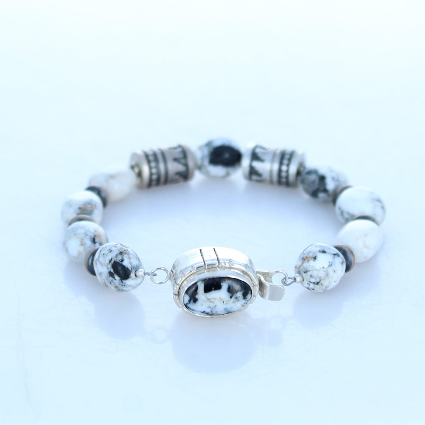 Scared White Buffalo Turquoise Bracelet Southwest Elegance