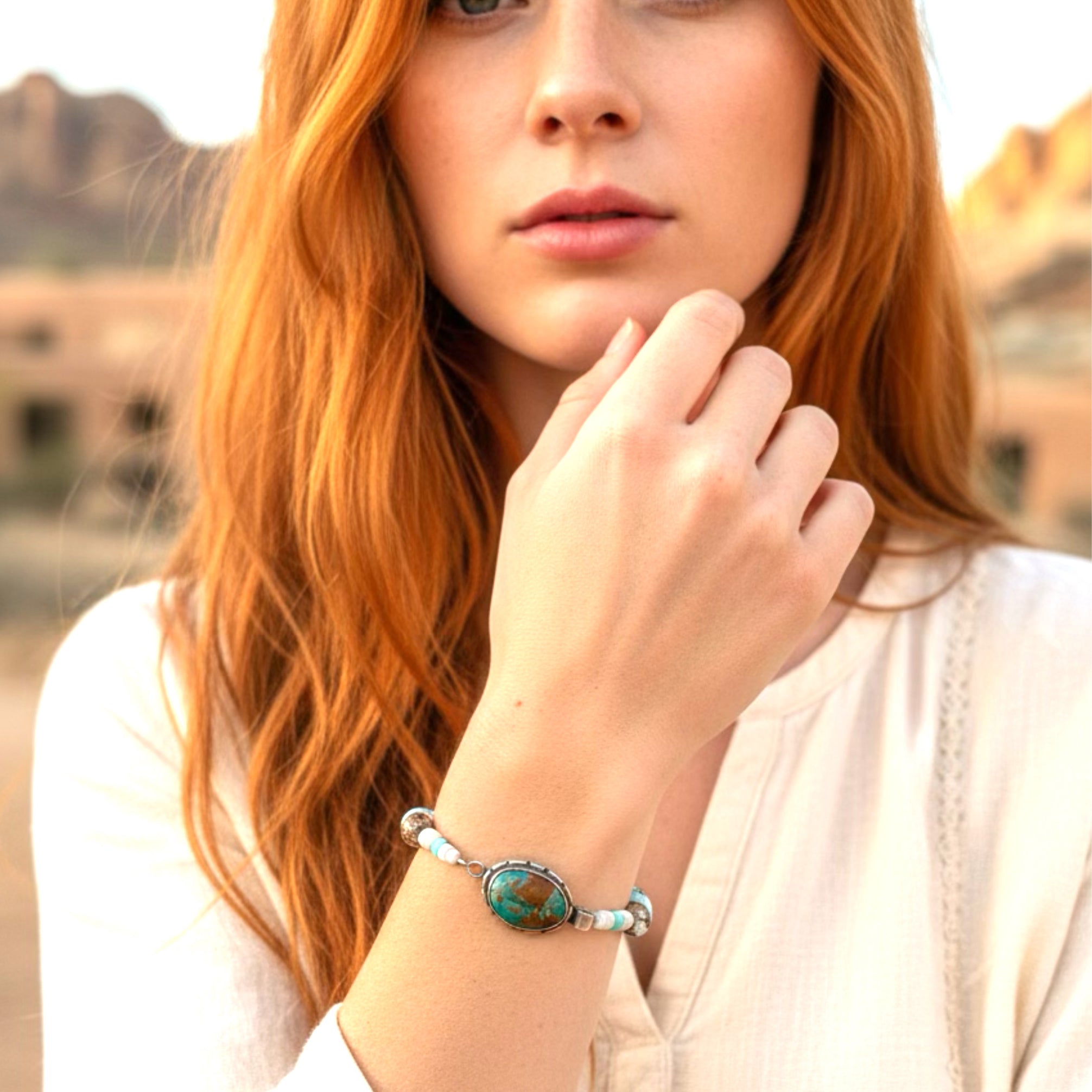 White Buffalo Wild Horse Bracelet Southwest Elegance NewWorldGems