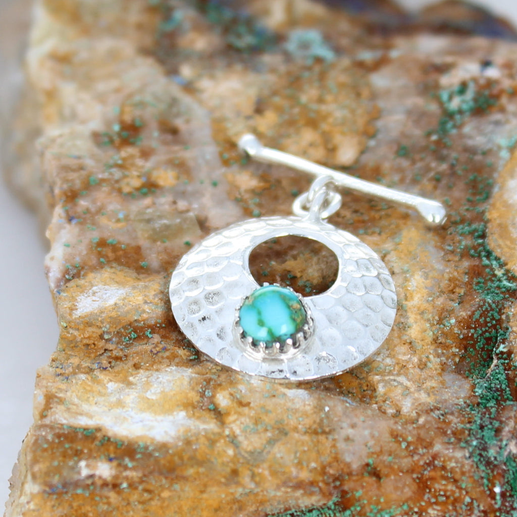 Blue Sonoran Mountain Turquoise Toggle Clasp Sterling 7mm