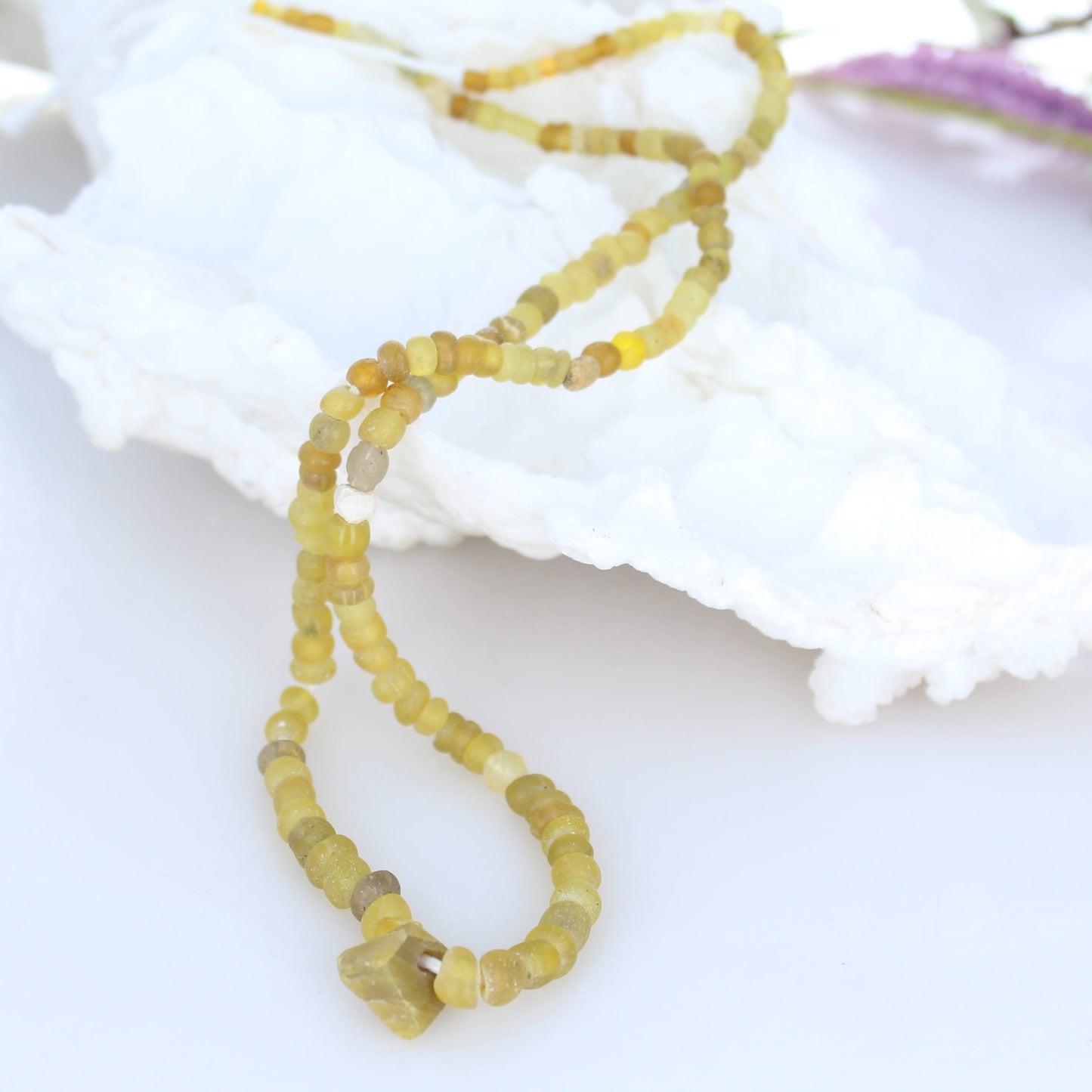 Genuine ANCIENT ROMAN GLASS Beads Yellows -NewWorldGems