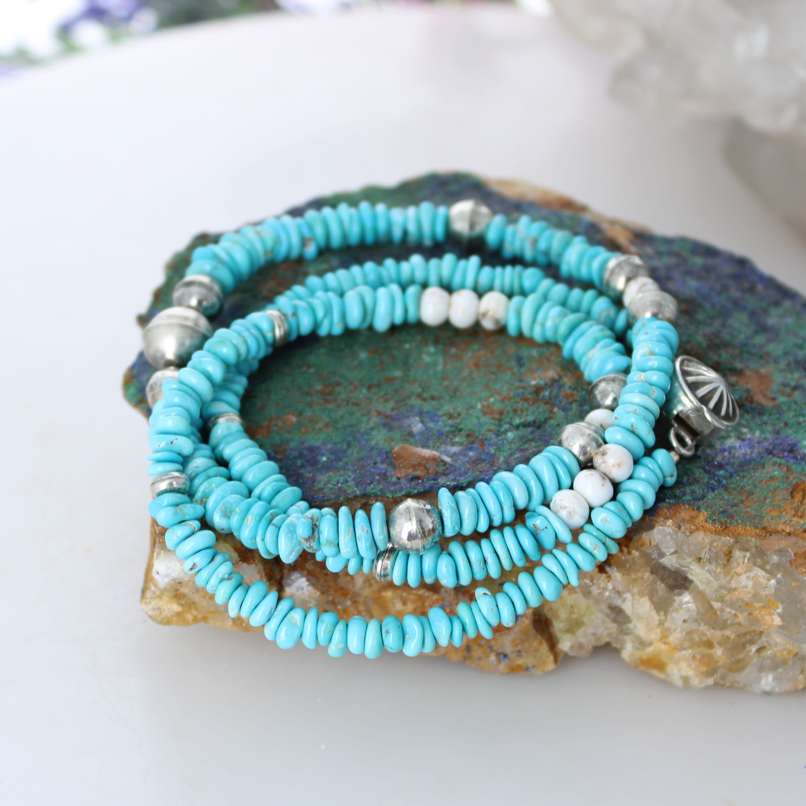 Lone Mountain Turquoise Necklace Spiny Oyster Pendant Sterling Beads