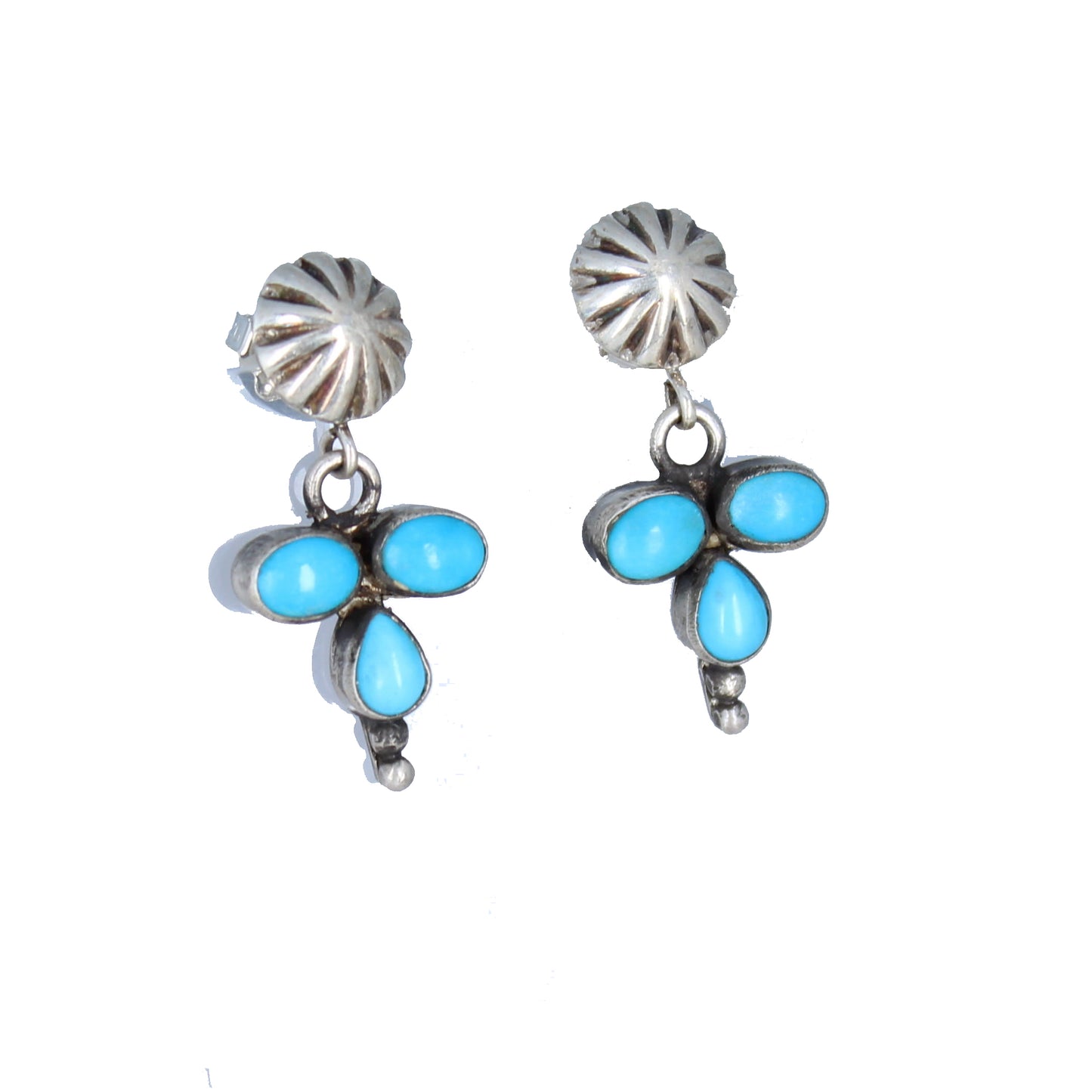 Dragonfly Sterling and Blue Bird Turquoise Earrings