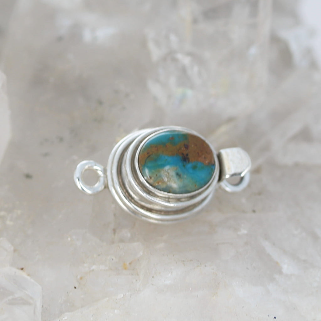 Peruvian Opal Clasp Sterling Classic Design Oval Shape 9x11mm