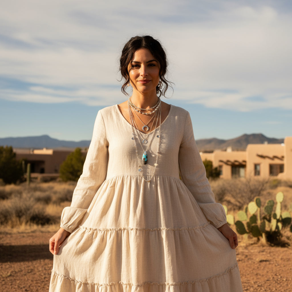Sky Blue Campitos Turquoise Sterling Silver Pendant Necklace
