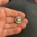 Sparkling Ethiopian Opal Oval Moon and Lotus Design Sterling Clasp