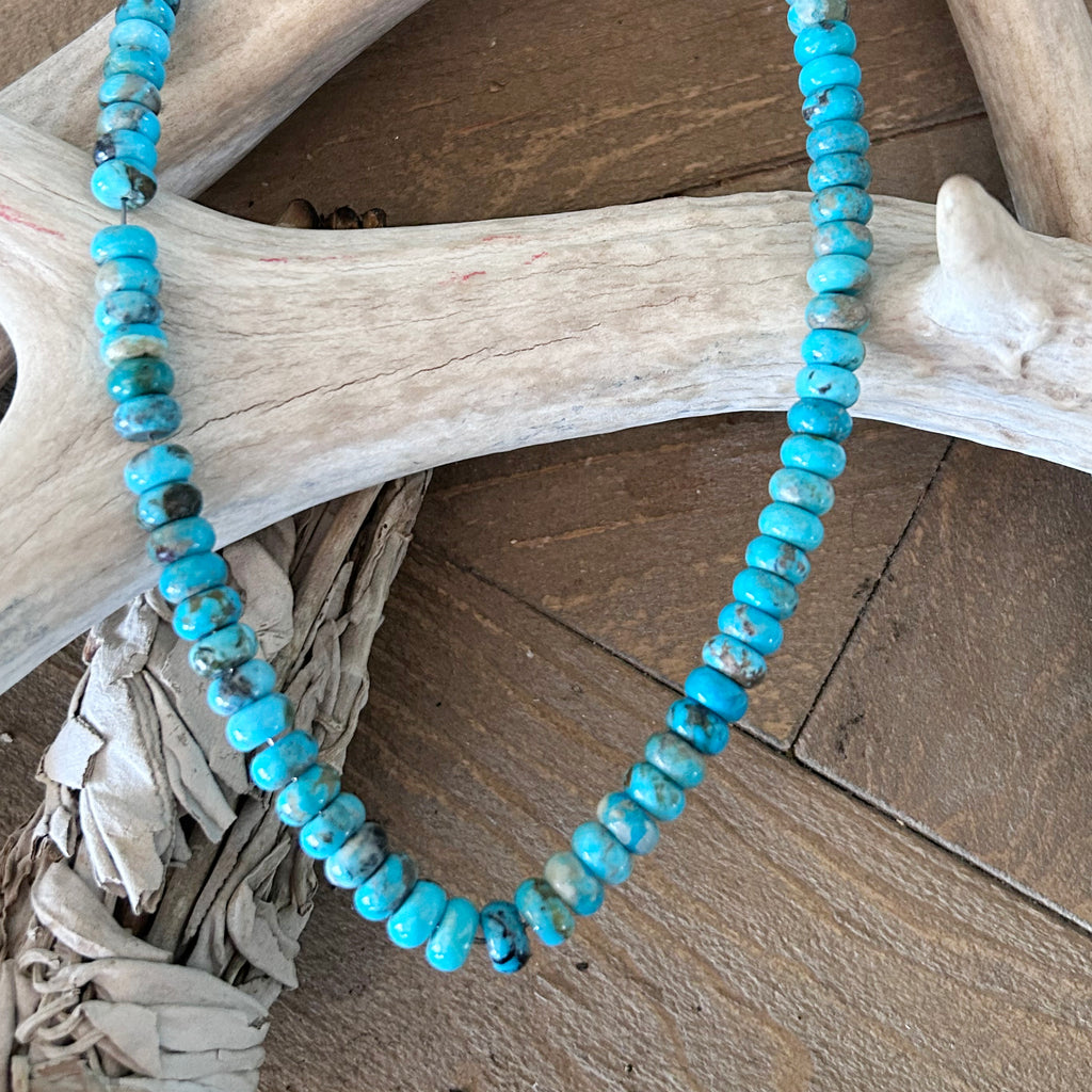 AAA Sky Blue KINGMAN TURQUOISE BEADS 8mm Rondelles 16"