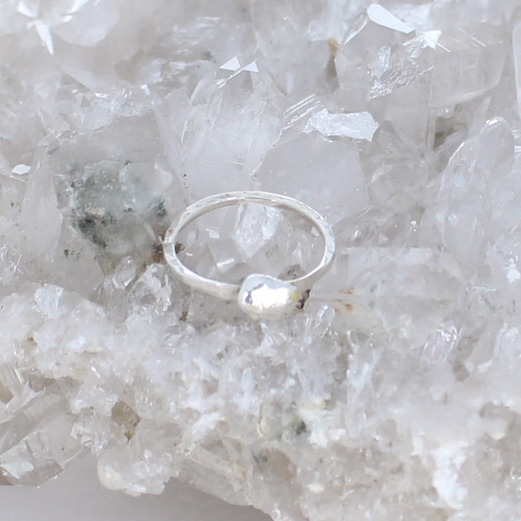 Pebble Shape Ring Sterling And 22K Gold Accents