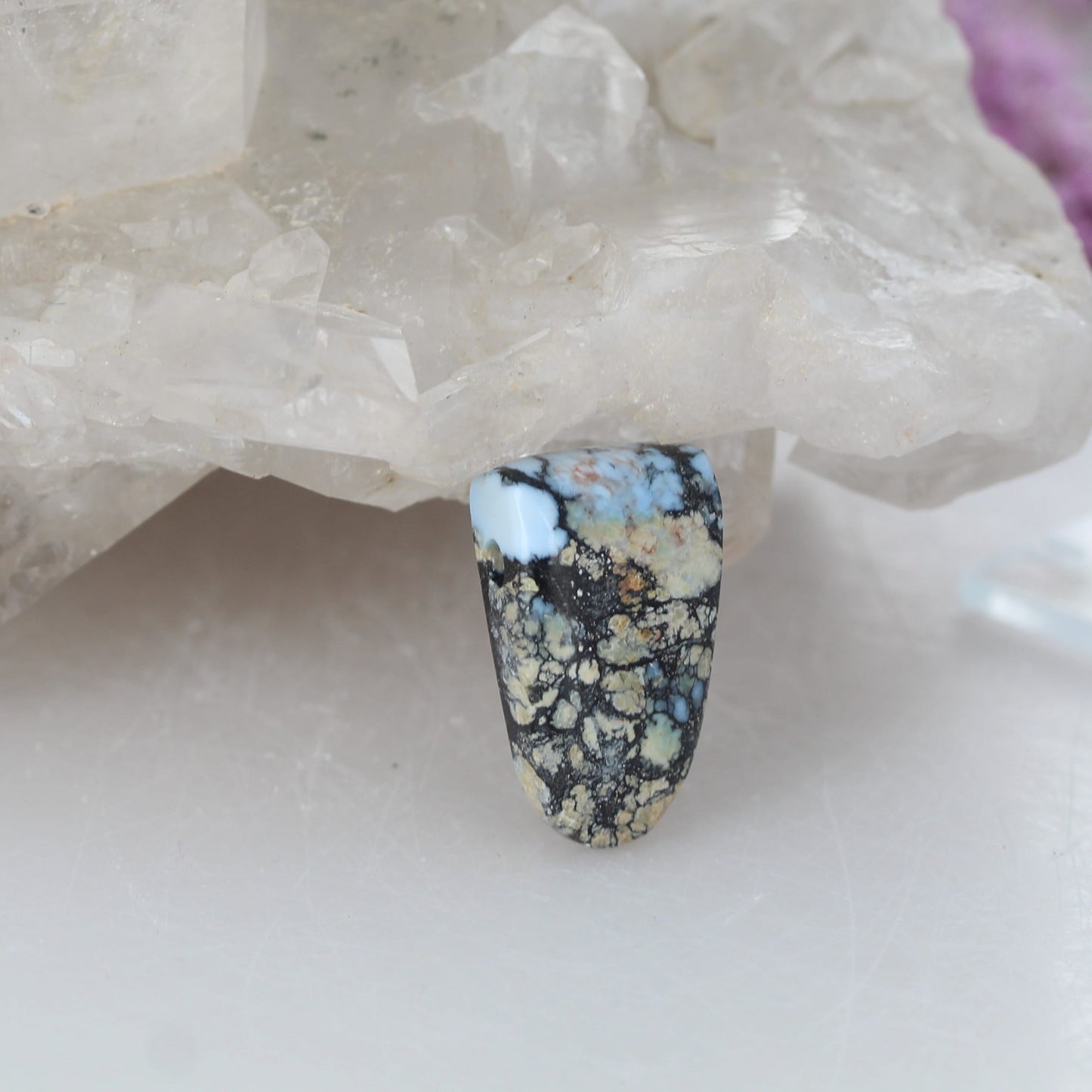 Lilac Turquoise Pendant Component 24x14mm