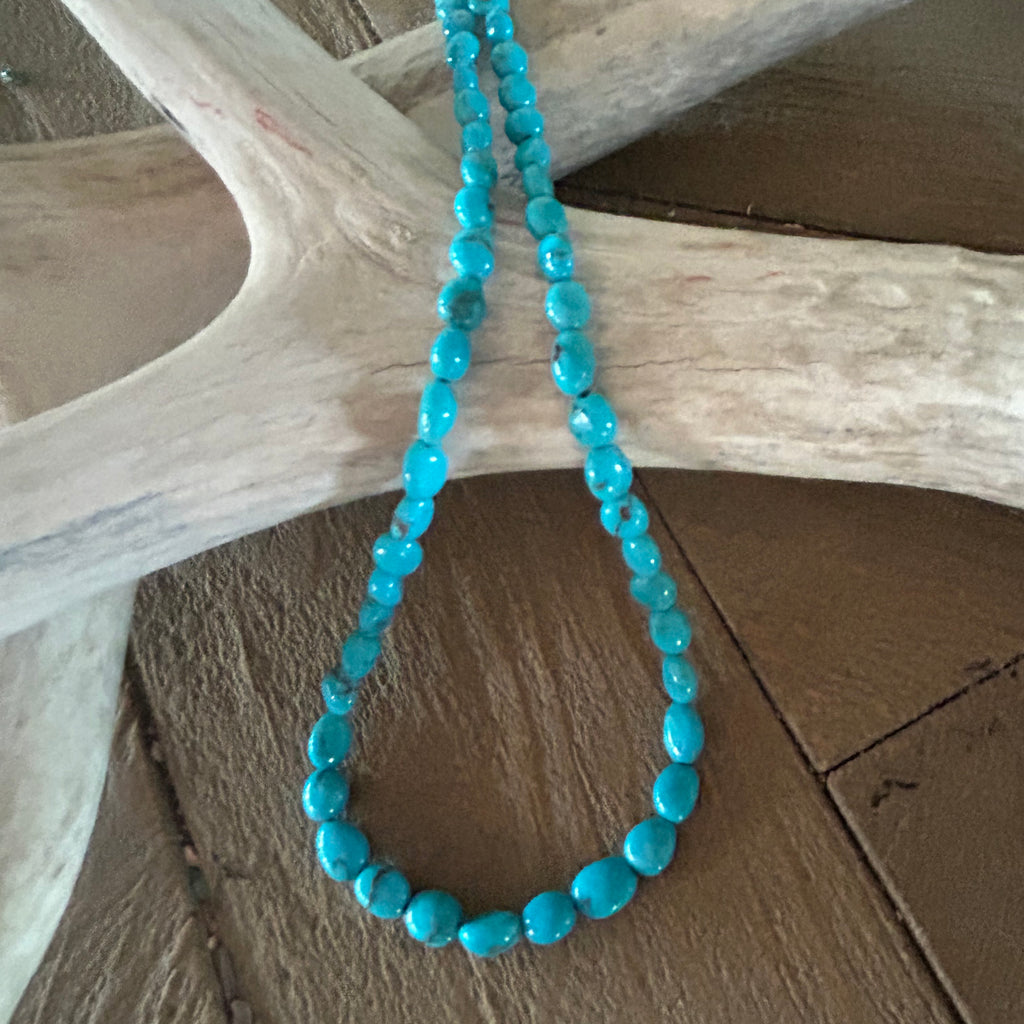 AAA Egyptian Prince Mine Turquoise Beads Strand 5x7 to 8x6.5mm Ovals 16"