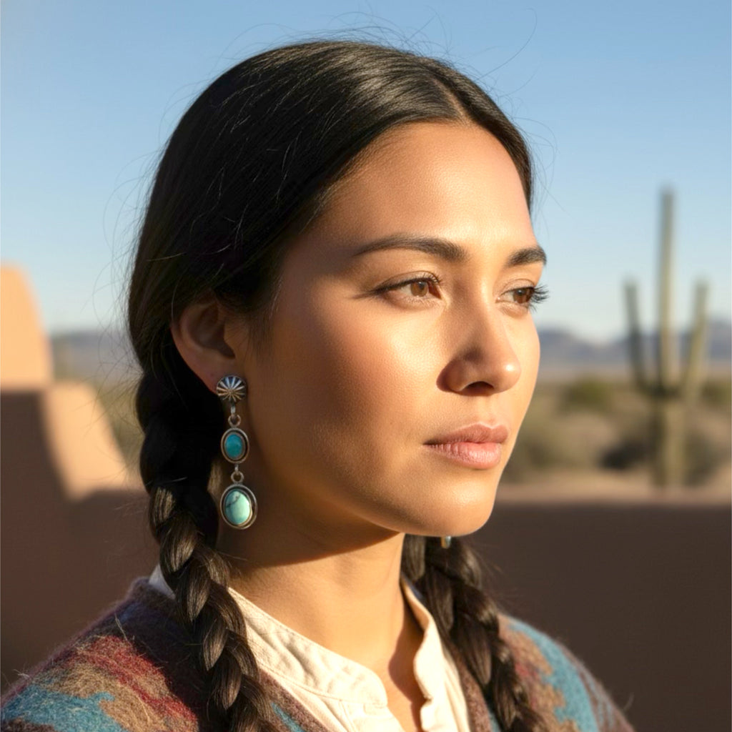 BLUE MOON Turquoise Earrings Robins Egg Blue Southwest