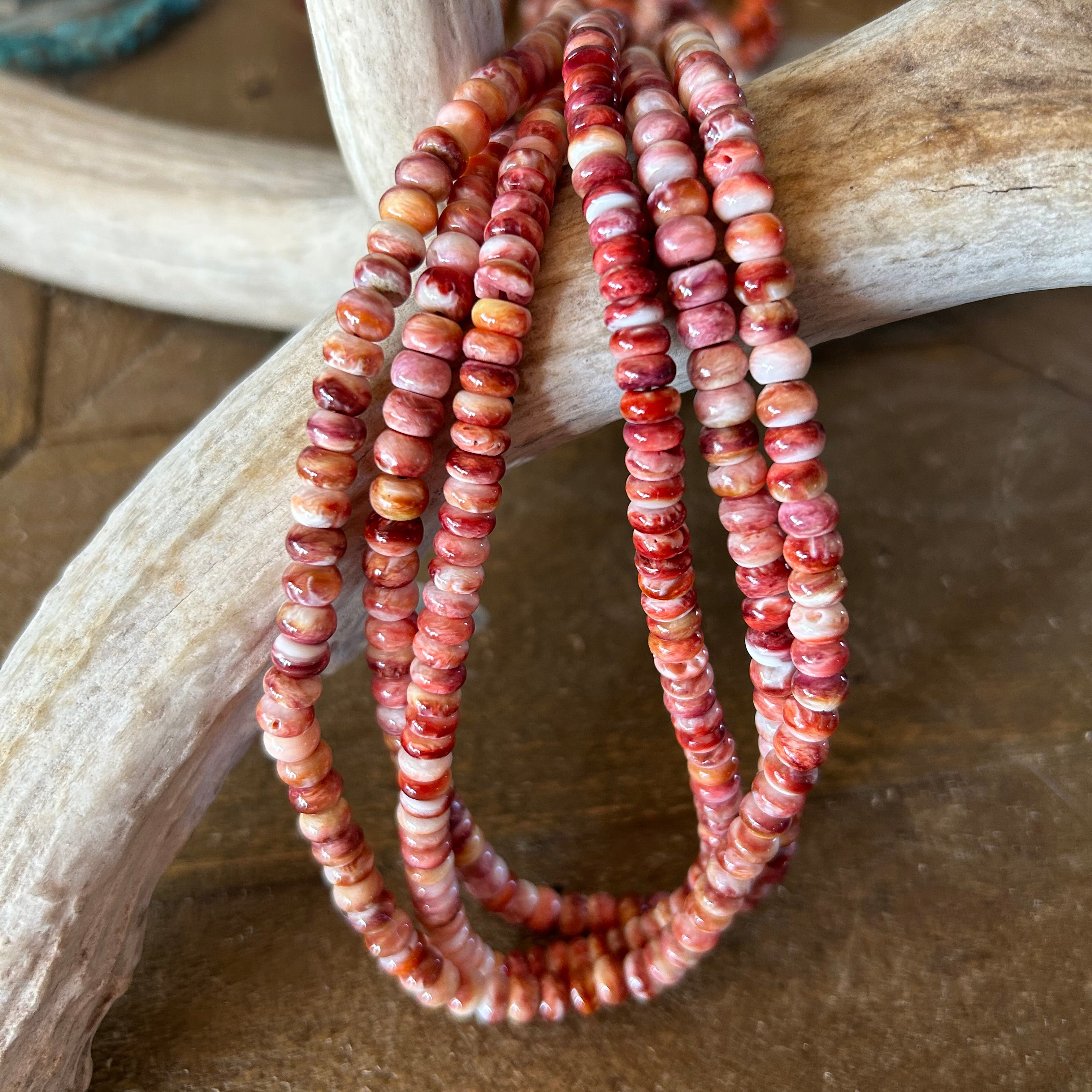 AAA Lavender Cream Spiny Oyster Beads Rondelles 6mm 16"