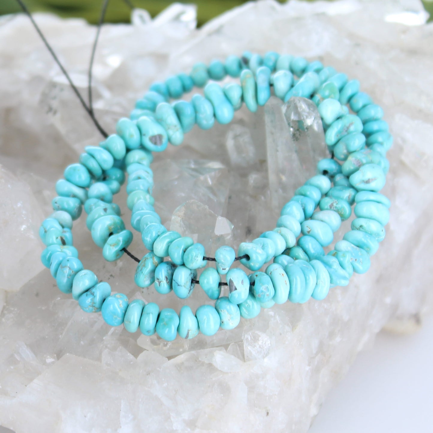 Teal Blue Lone Mountain Turquoise Beads 4-8mm Matrix