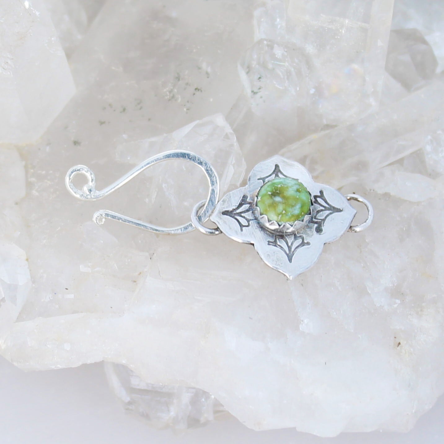 Sonoran Gold Turquoise Sterling Silver Quatrefoil Clasp