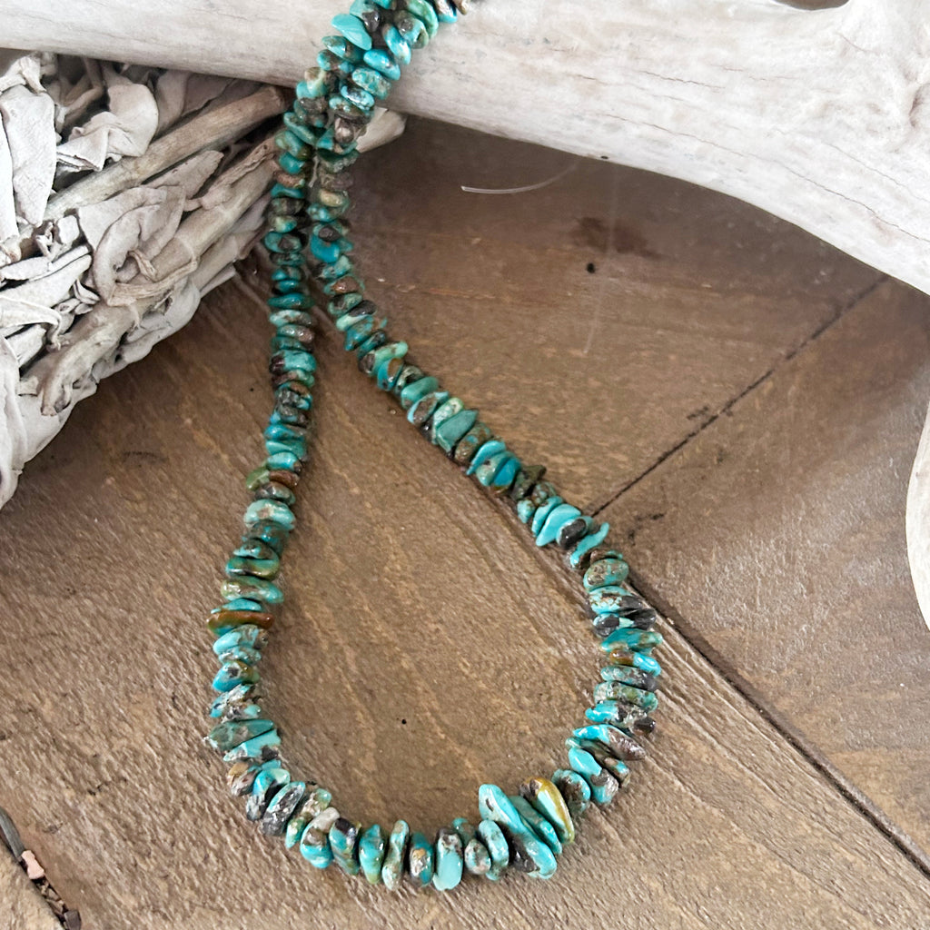 CARICO LAKE TURQUOISE Beads Teal Forest Green 4-11mm 16"