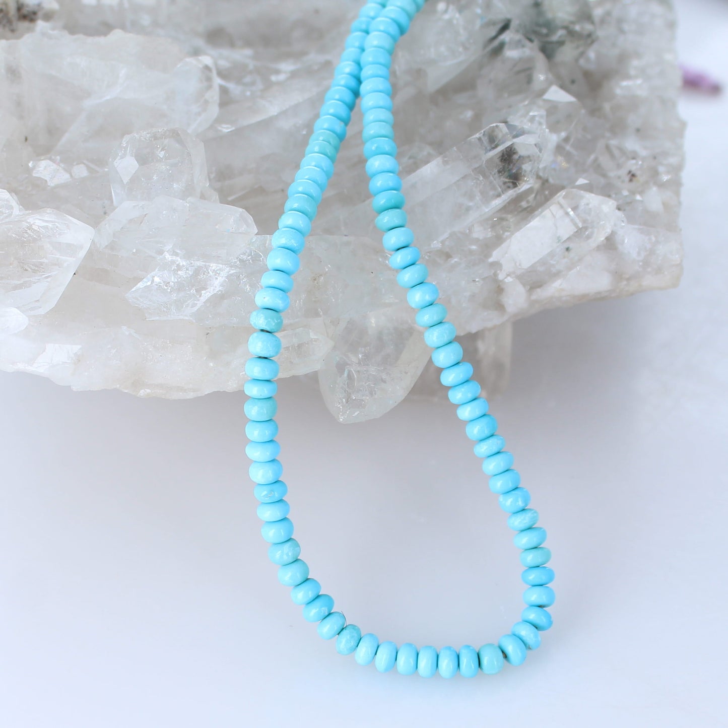 Sleeping Beauty Turquoise Beads Rondelle 4mm 10.5"