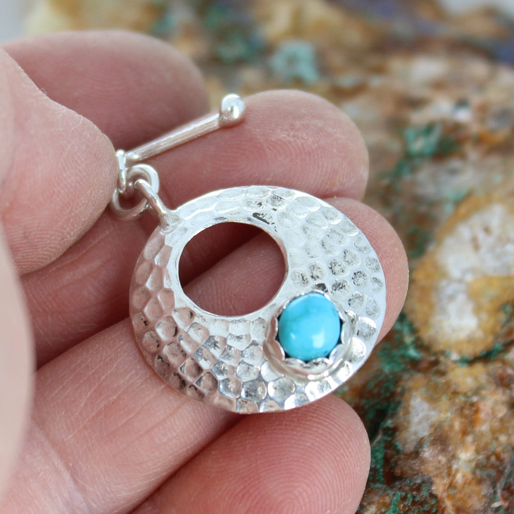 Blue Ridge Nevada Turquoise Toggle Clasp Sterling 6mm