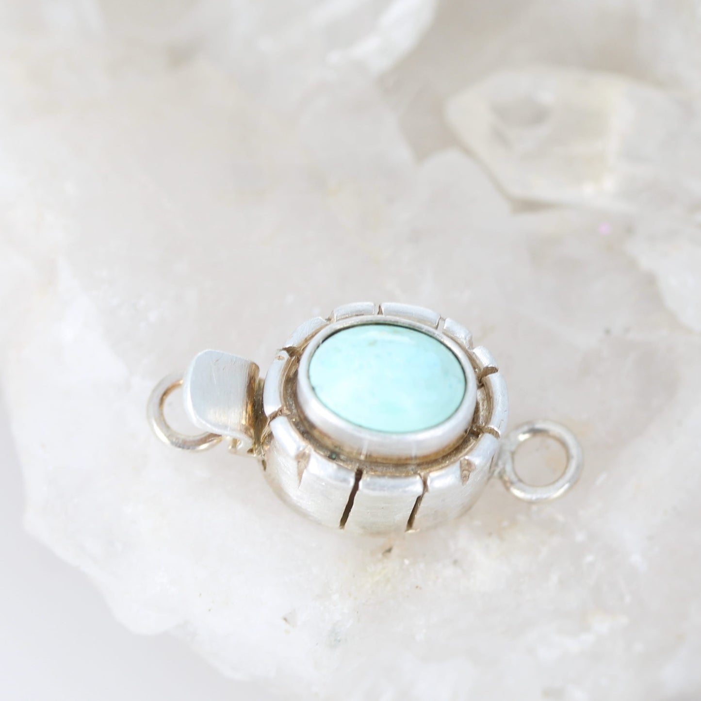 WHITE CREEK TURQUOISE Southwest Style Sterling Clasp 6x8mm