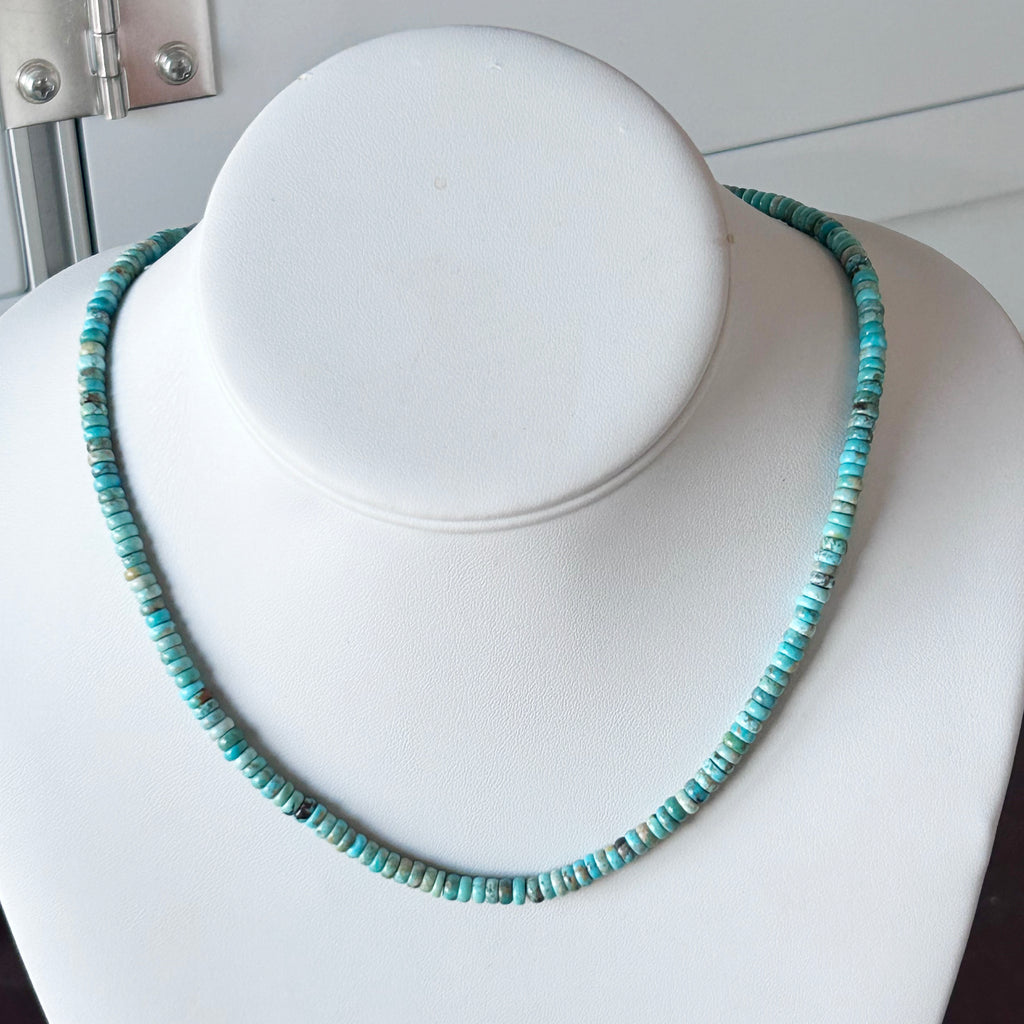 MEXICAN CAMPITOS Multi Color Turquoise Beads Necklace Buttons Rondelles 5.5mm