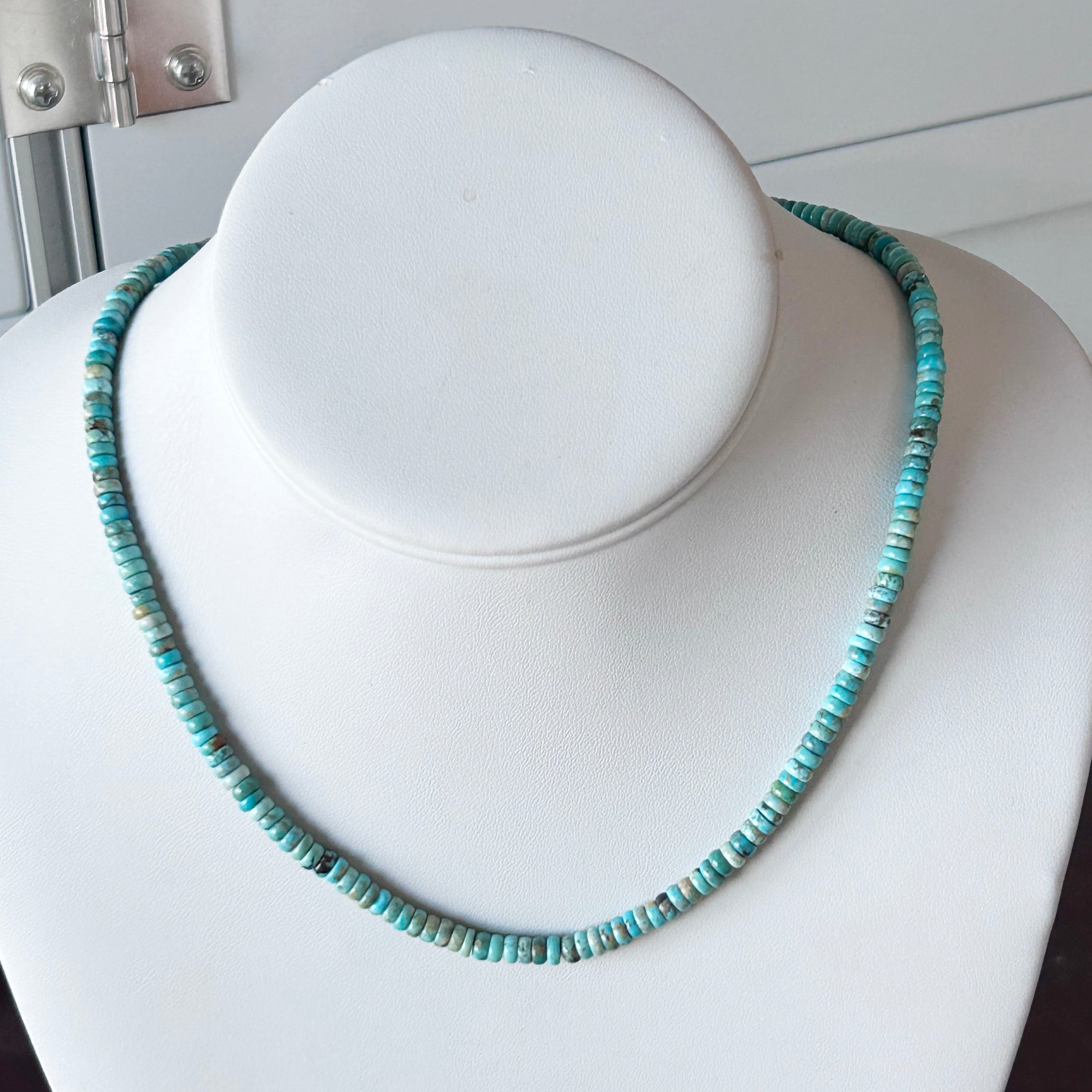 MEXICAN CAMPITOS Multi Color Turquoise Beads Necklace Buttons Rondelles 5.5mm