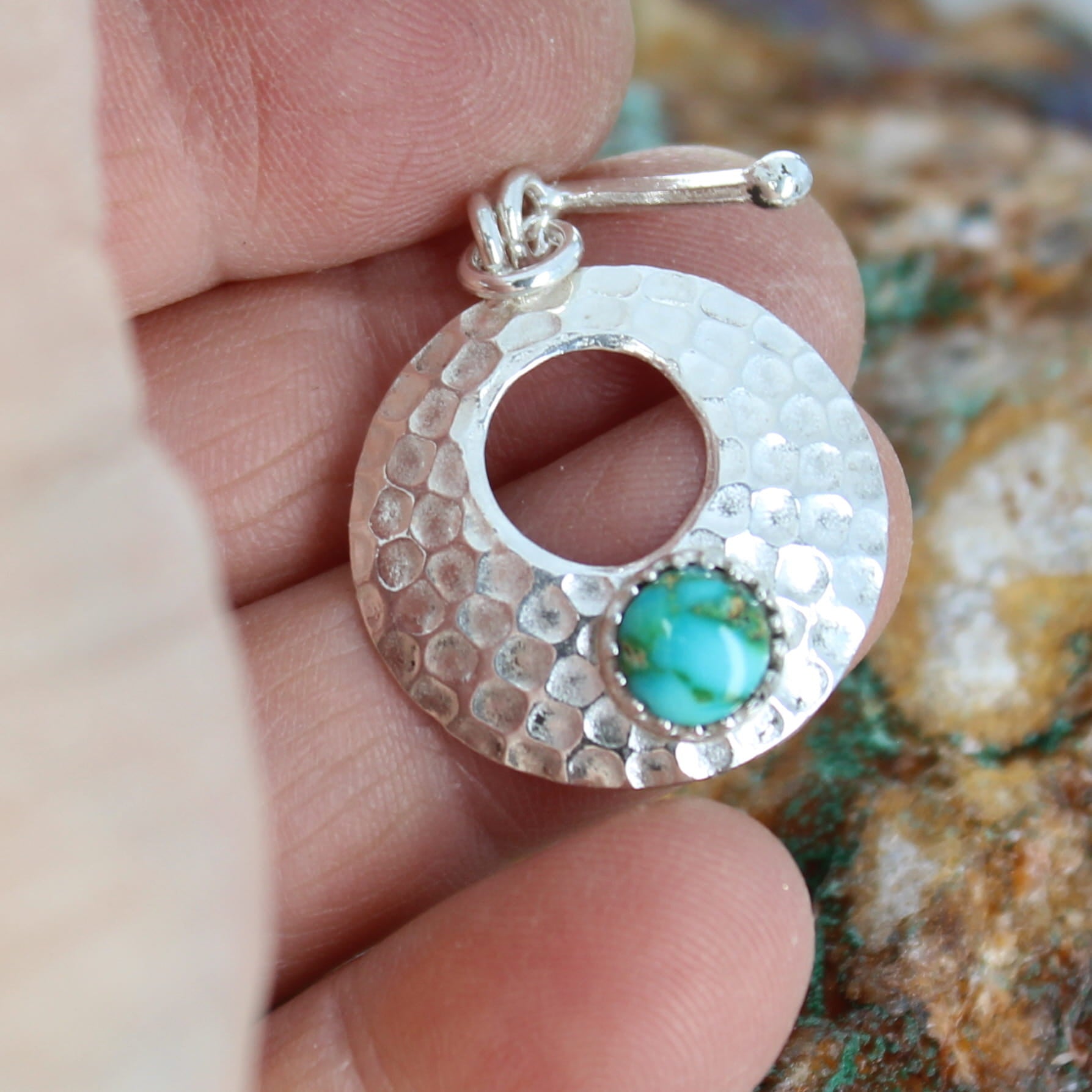 Blue Sonoran Mountain Turquoise Toggle Clasp Sterling 7mm