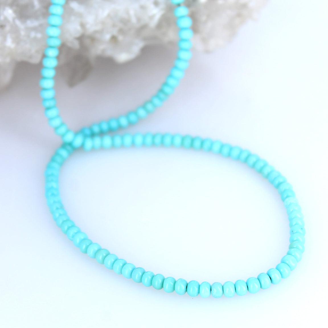 AAA Campitos {Mexican} Aqua Blue Beads Rondelles 4mm 18"