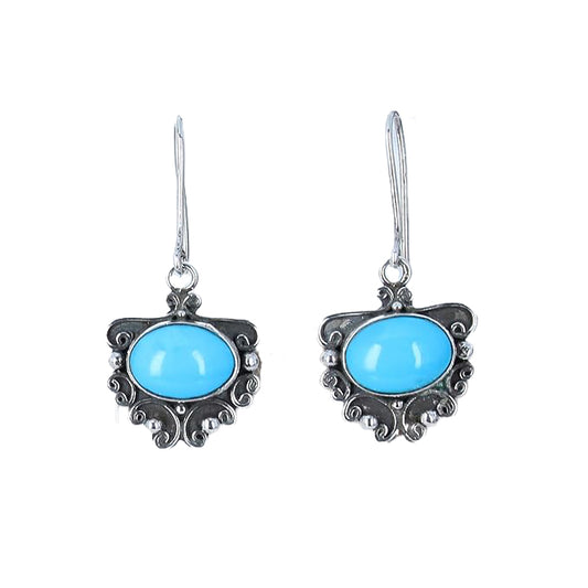 AAA SLEEPING BEAUTY Turquoise Butterfly Earrings Sterling