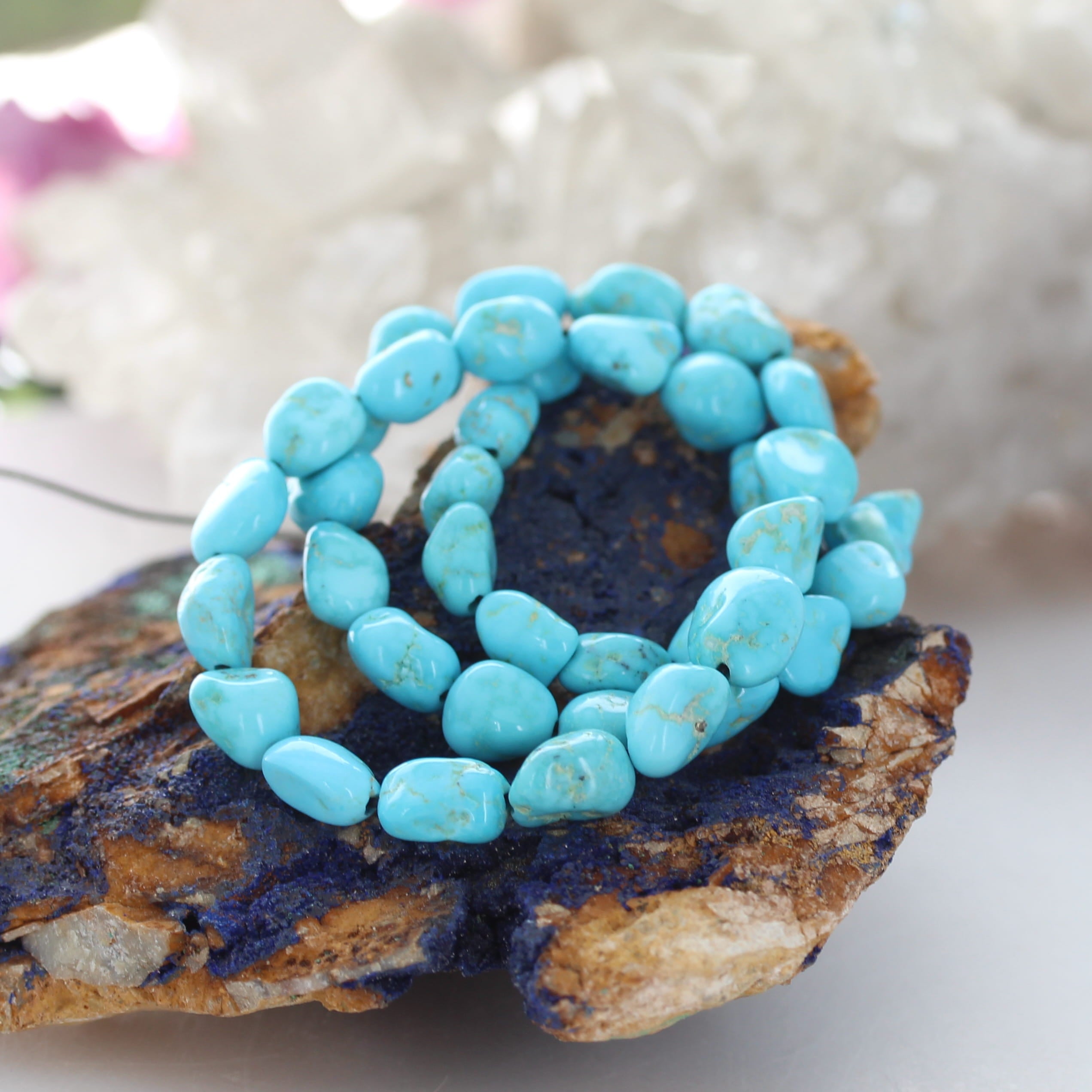 KINGMAN TURQUOISE Beads Potato 8-11mm 16"