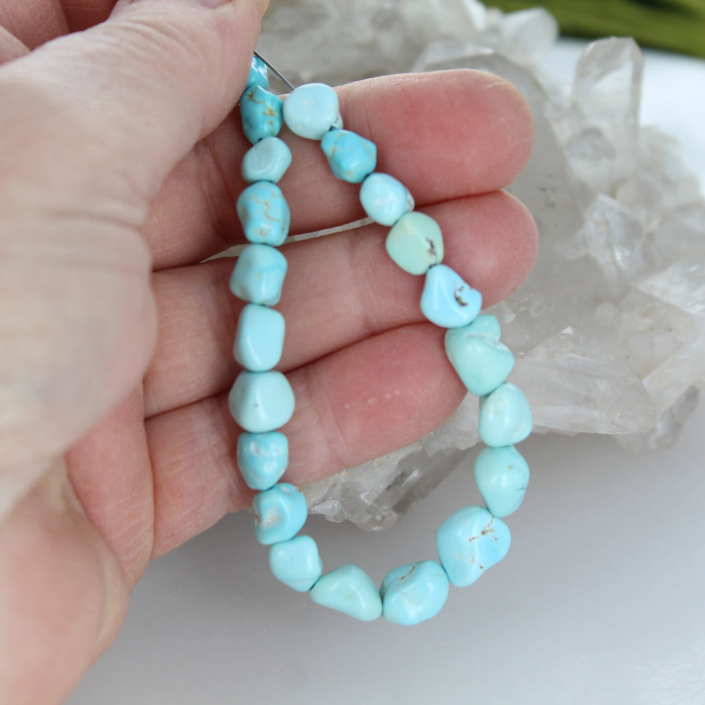 LONE MOUNTAIN TURQUOISE Beads 6-9mm 7" Strand