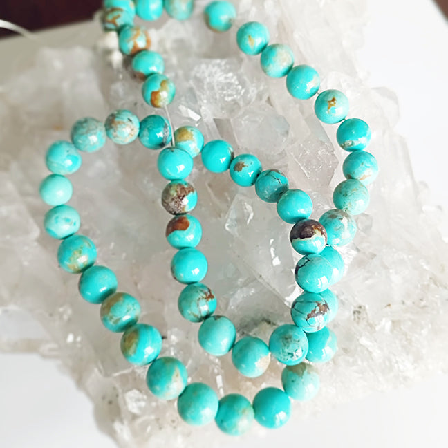Light Aqua Kingman Turquoise Beads Round 8.5-9mm 16"
