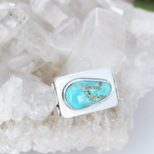 Carico Lake Turquoise Bead Spacer 3 Hole Centerpiece