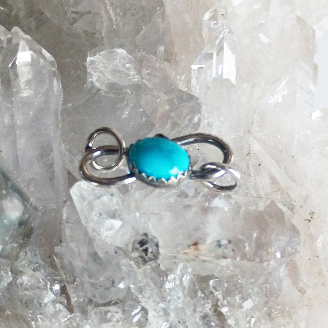 AAA Blue Ridge Orvil Jack Turquoise Sterling Clasp S Shape Large 8x10mm